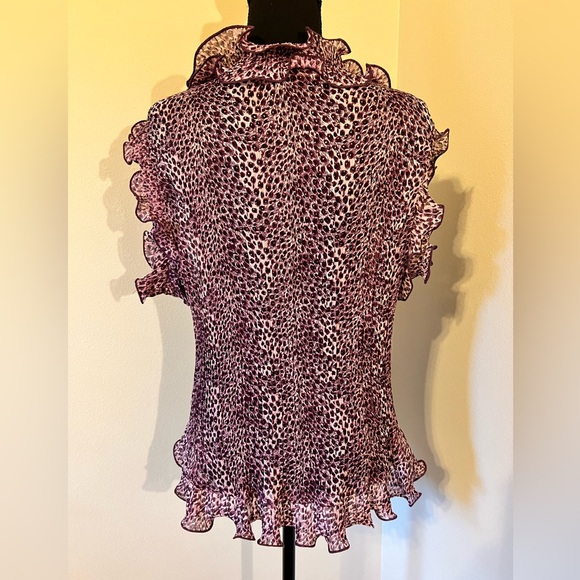 Real Stretch Ruffle Button Down Top - Picture 3 of 5